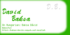 david baksa business card