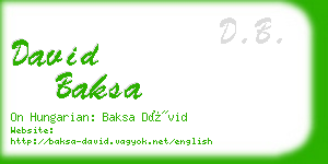 david baksa business card